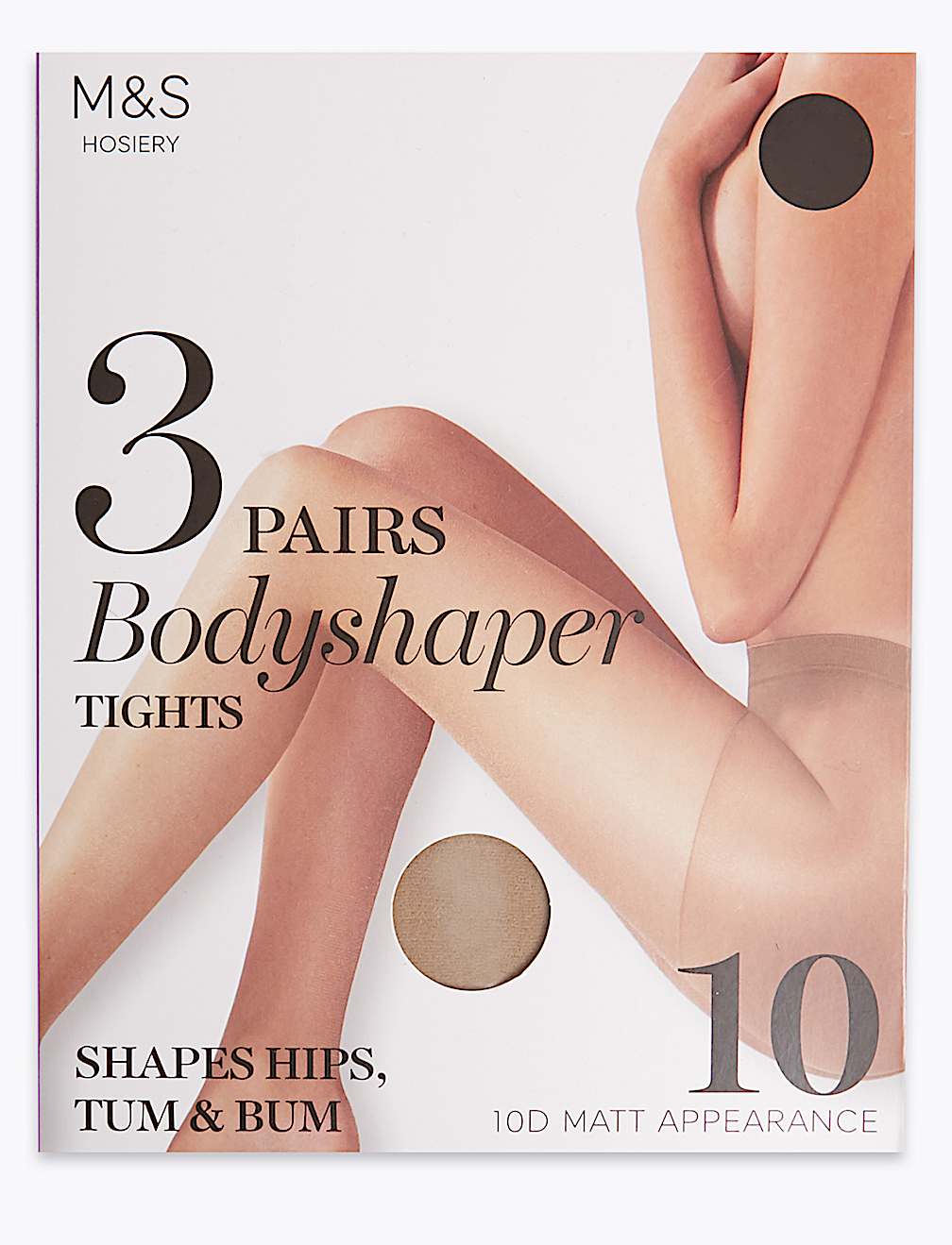 3pk 10 Denier Body Shaper Tights