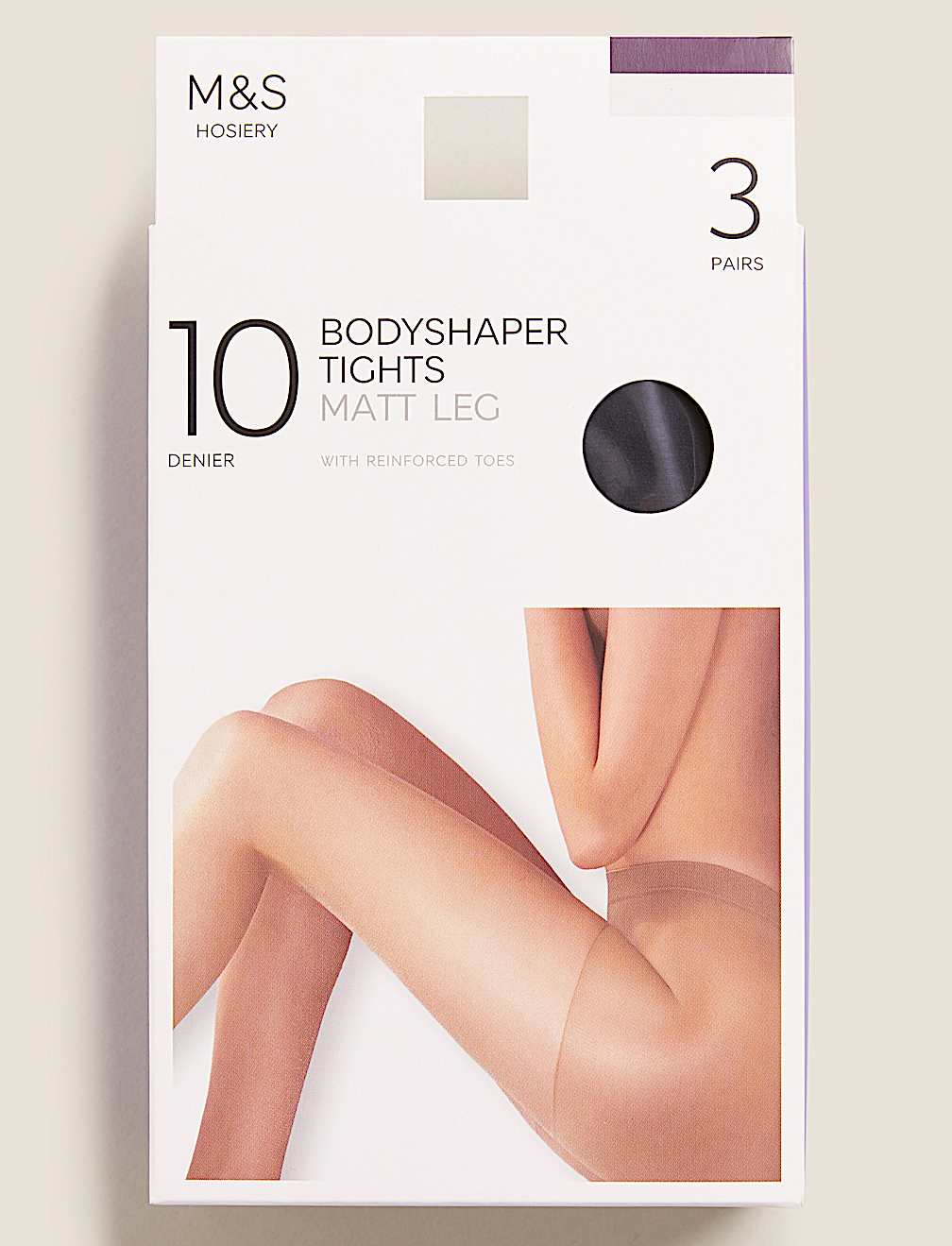 3pk 10 Denier Body Shaper Tights