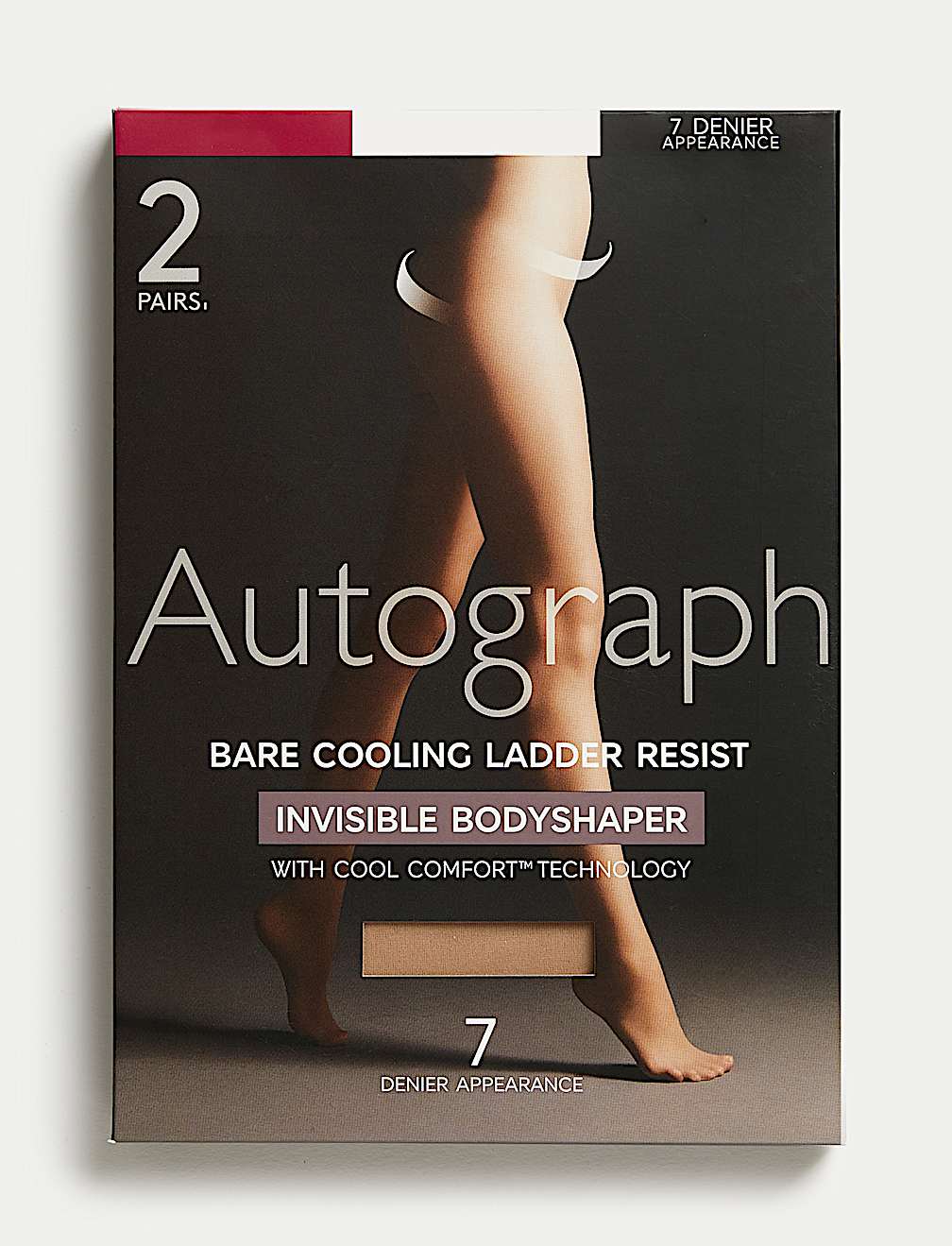 2 Pack 7 Denier Body Shaping Sheer Tights