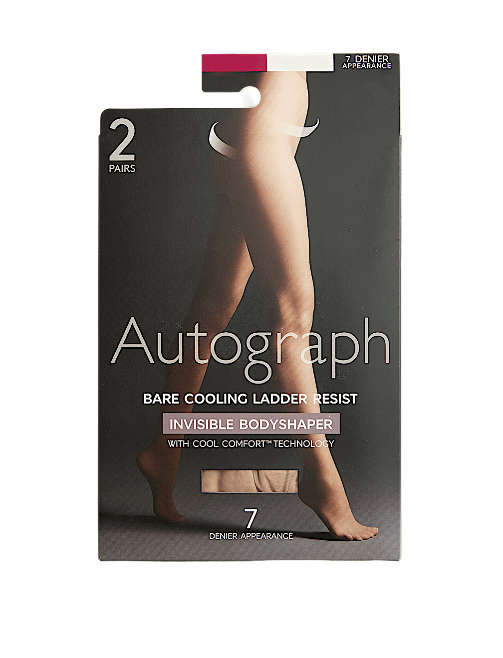 2pk 7 Denier Body Shaping Sheer Tights