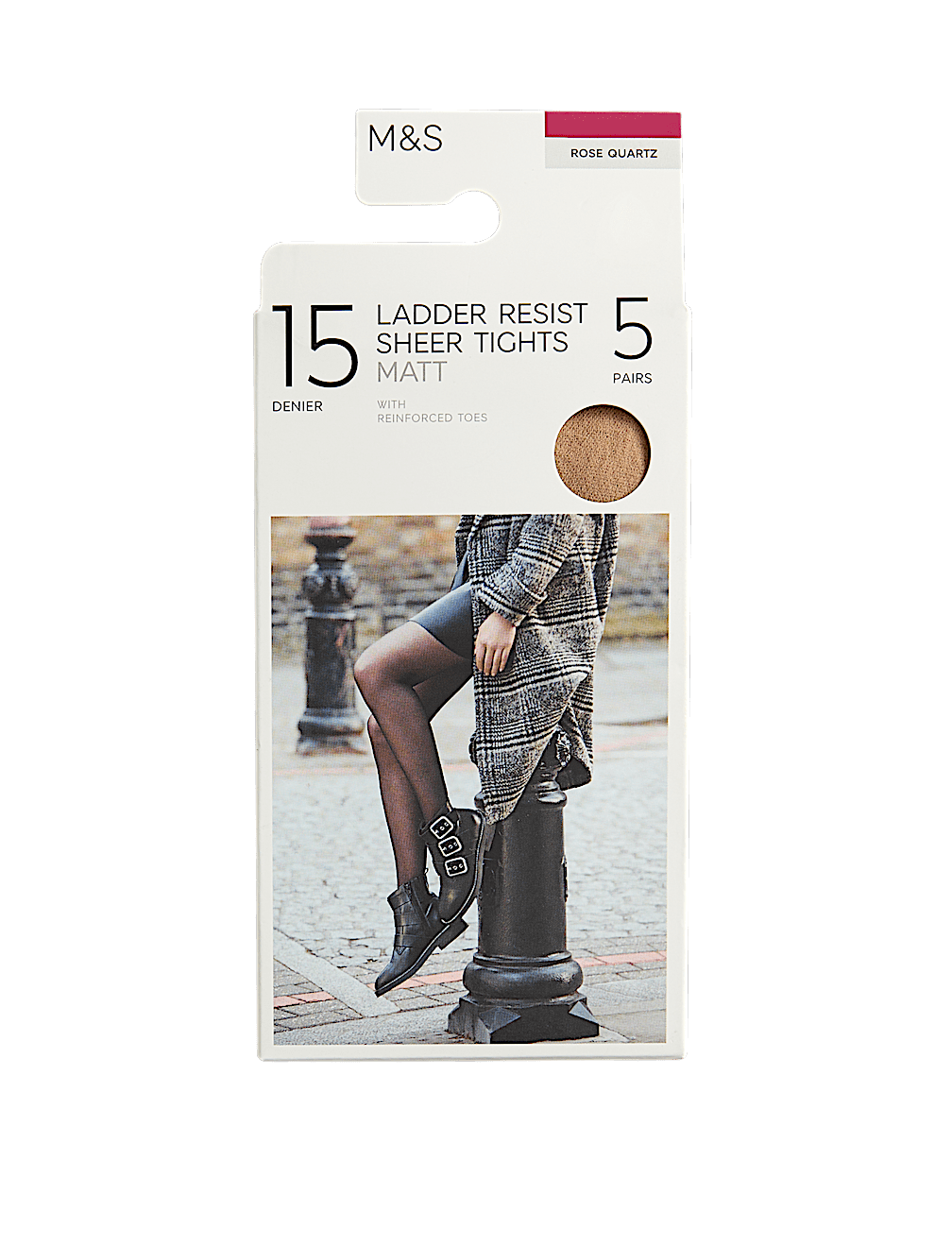 5pk 15 Denier Ladder Resist Matt Tights