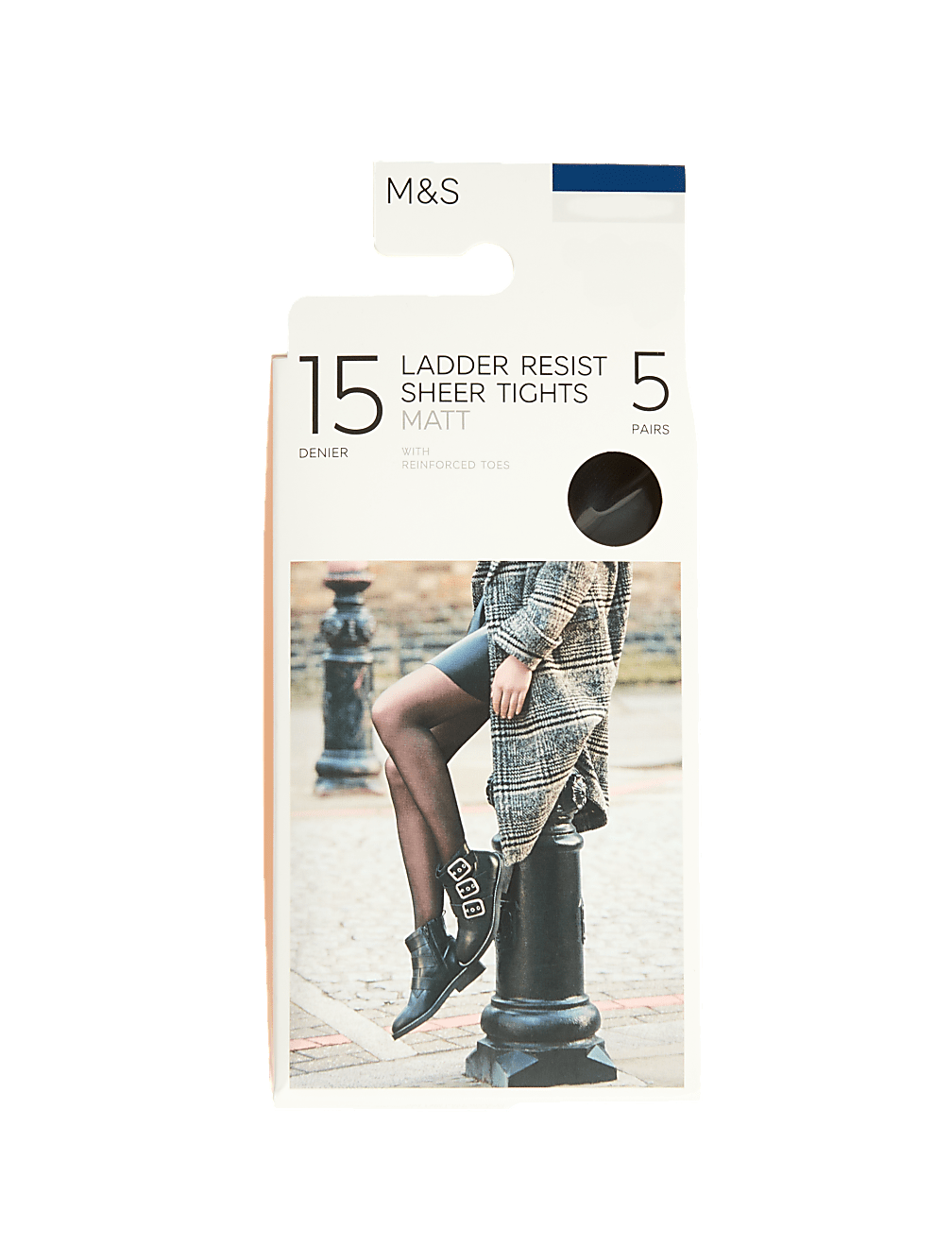 5pk 15 Denier Ladder Resist Matt Tights