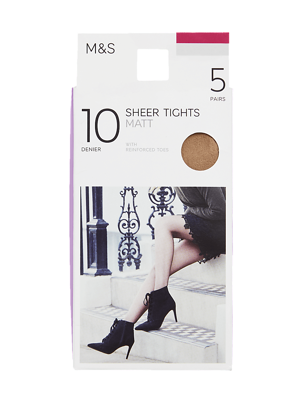 5pk 10 Denier Tights