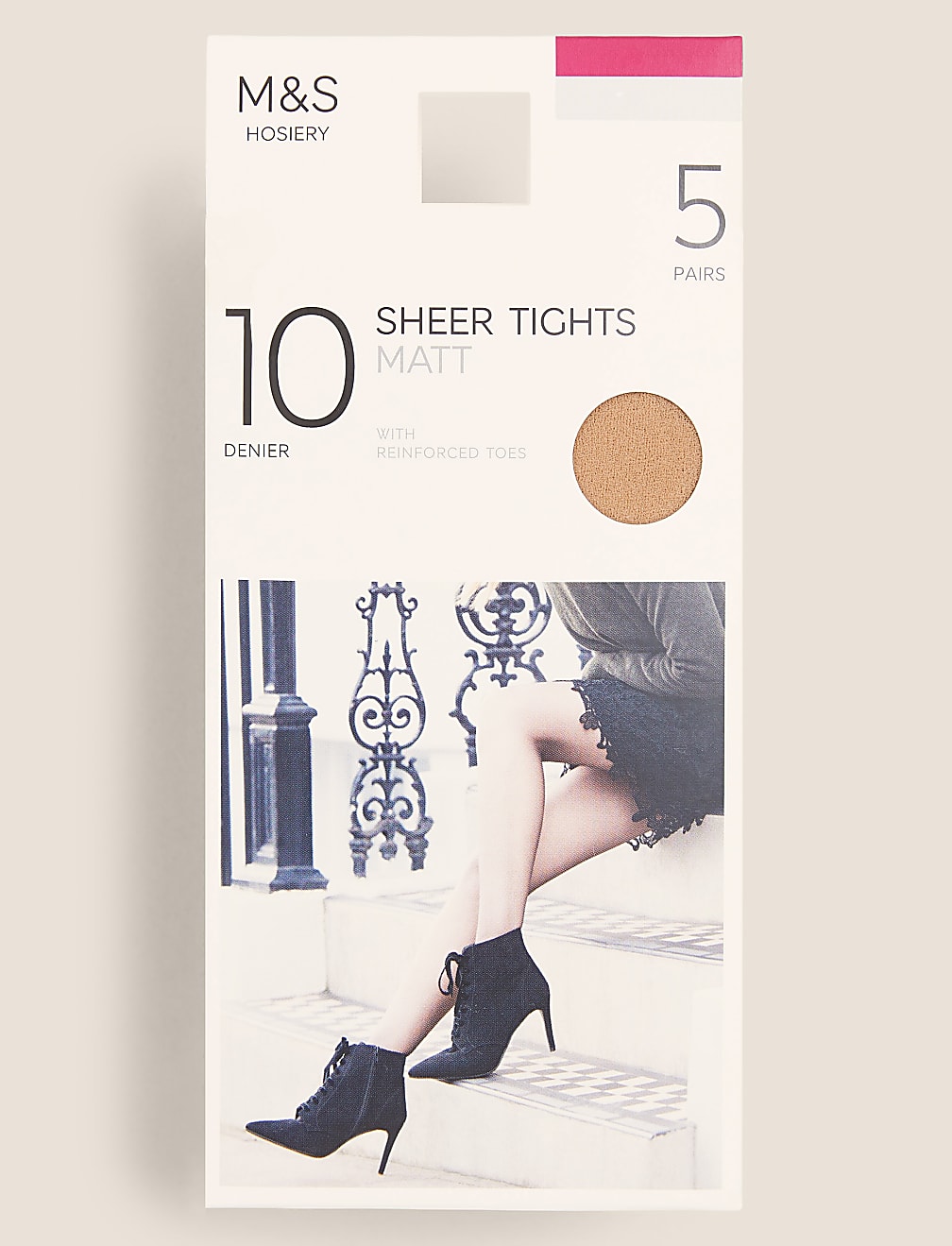 5pk 10 Denier Tights