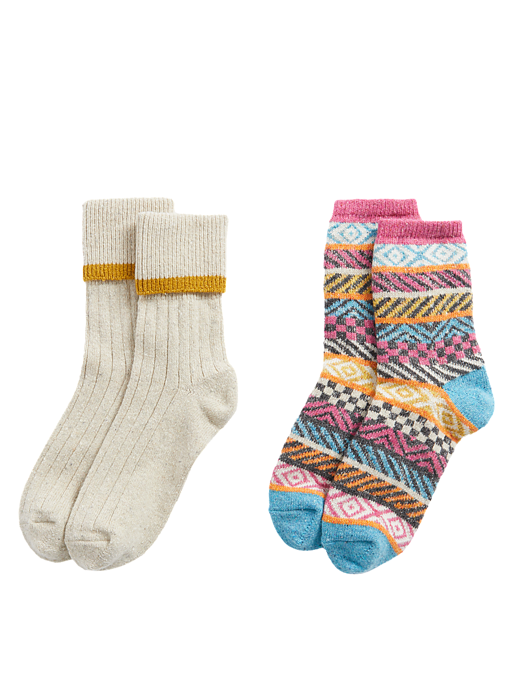 2pk Thermal Ankle High Socks with Wool