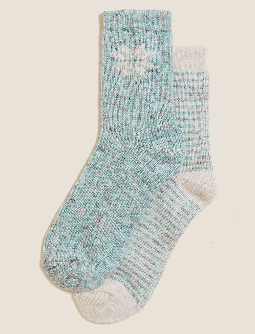 2pk Thermal Snowflake Boot Socks