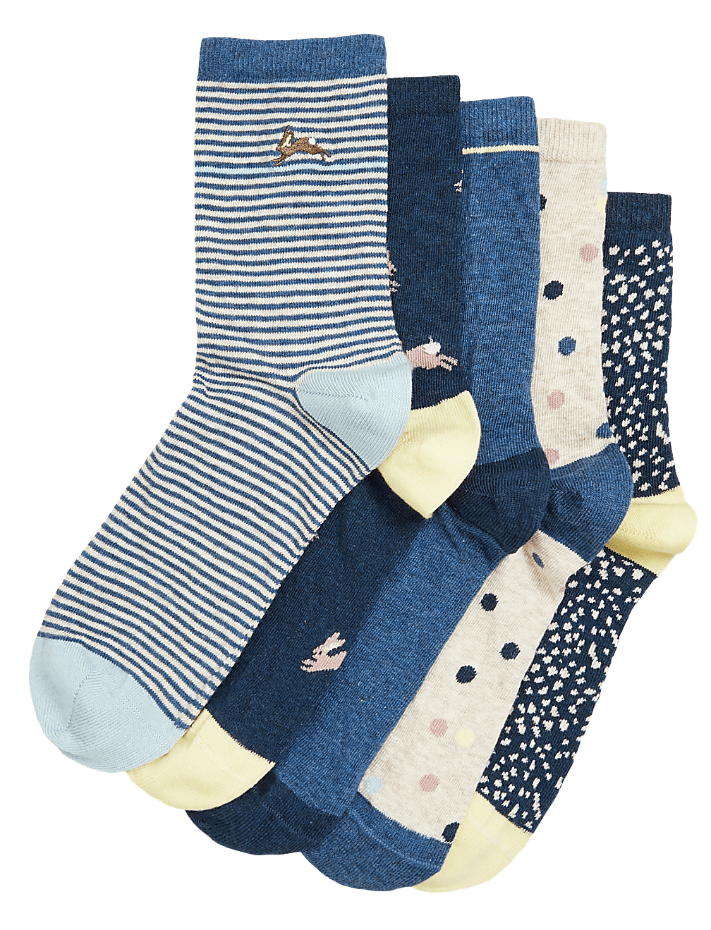 5pk Cotton Rich Ankle High Socks