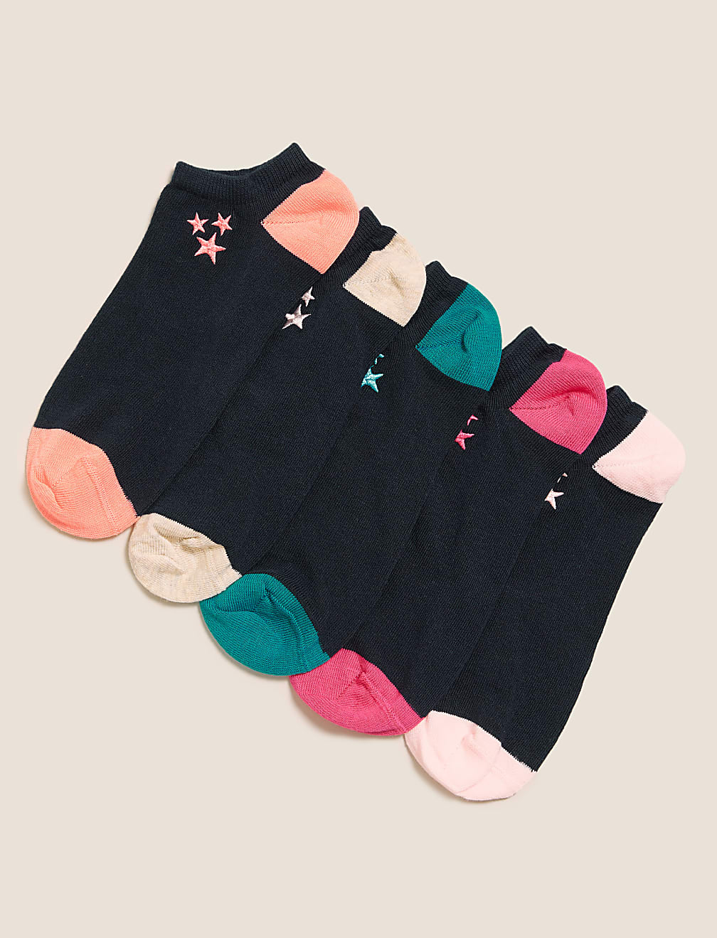 5pk Cotton Rich Seamless Toes Trainer Liners™
