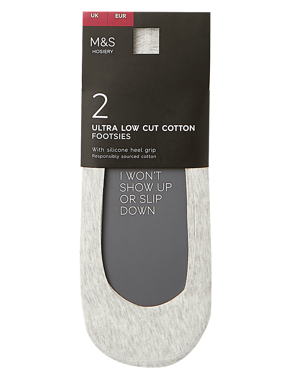 2pk Cotton Ultra Low Cut Footsies