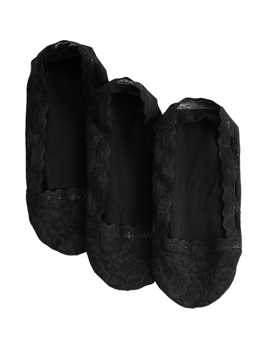 3 Pack Cotton Blend Lace Footsies