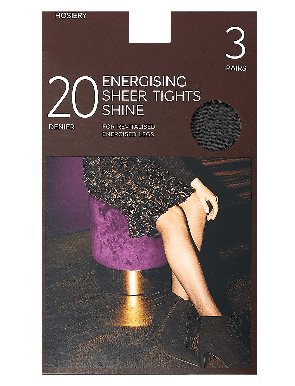 3pk 20 Denier Energising Sheer Tights