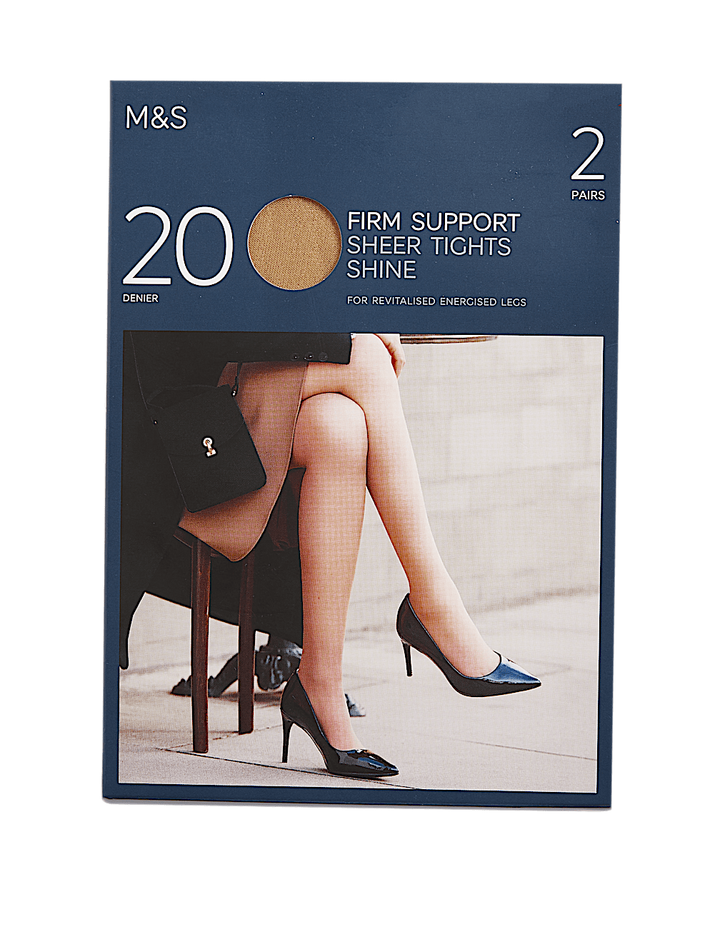 2pk 20 Denier Firm Support Sheer Tights