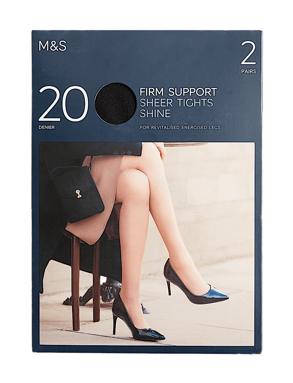 2pk 20 Denier Firm Support Sheer Tights