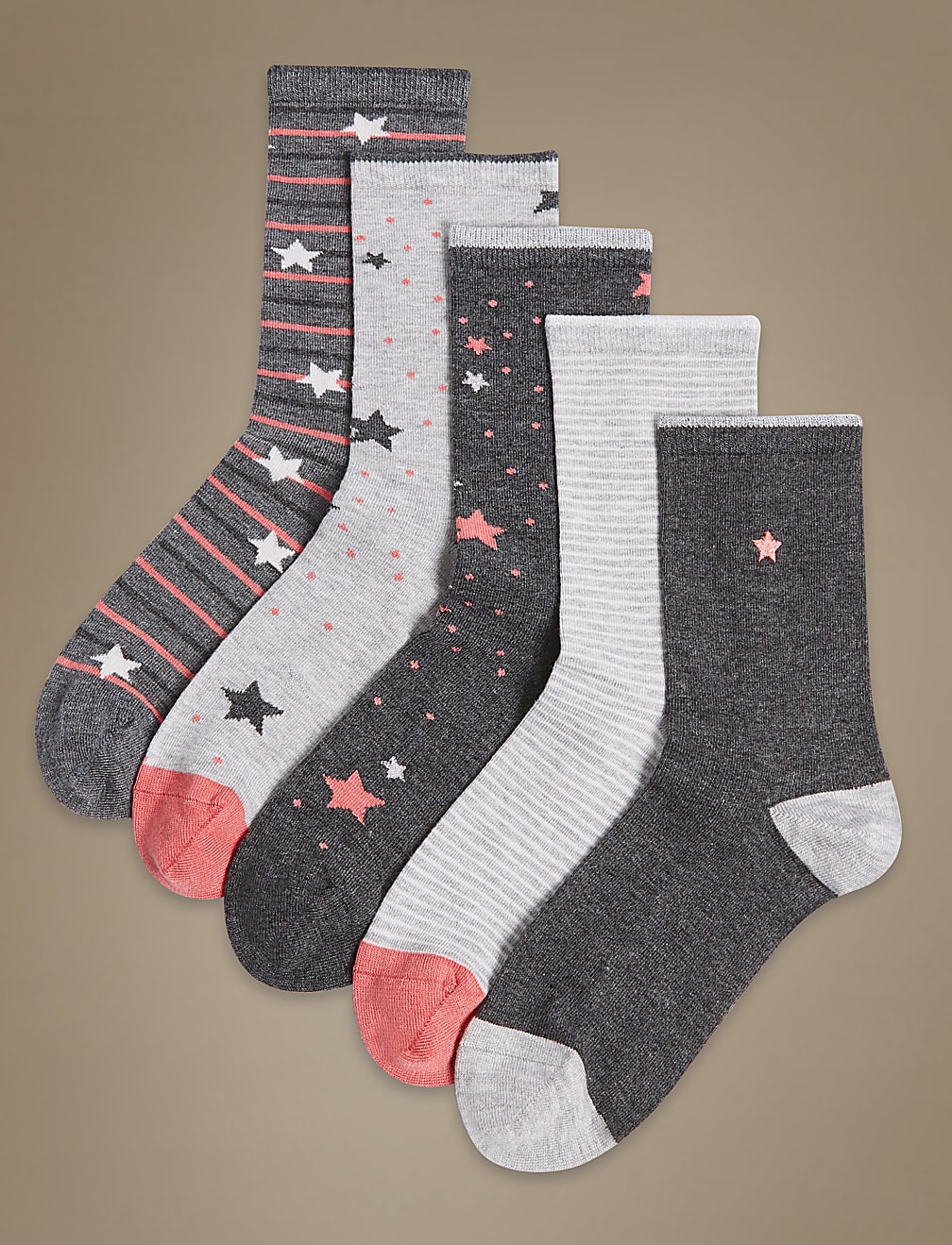 5 Pair Pack Sumptuously Soft Ankle High Socks