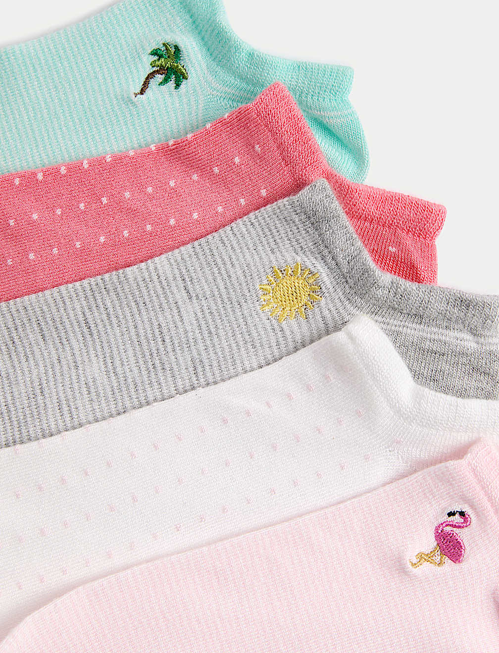 5pk Tropical Embroidered Trainer Liners™
