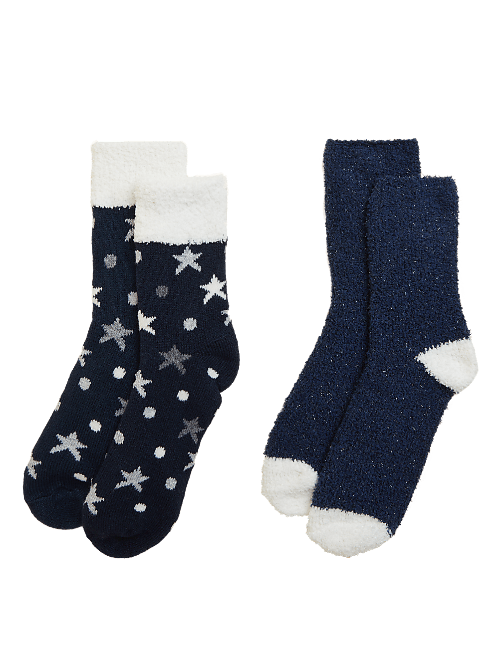 2pk Cosy Star Ankle High Socks