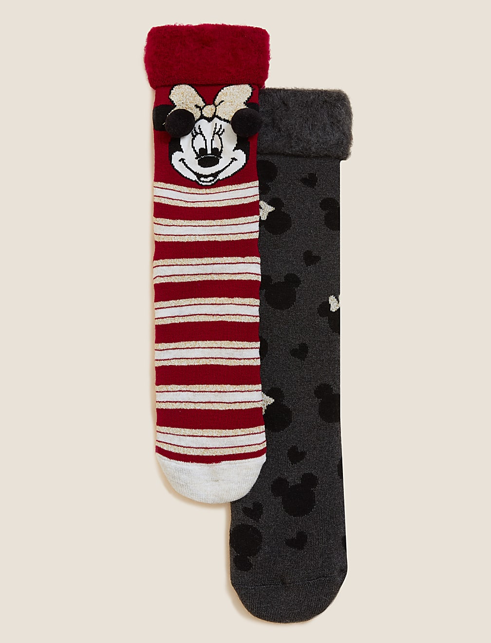 2pk Minnie Mouse&trade; Cosy Ankle High Socks