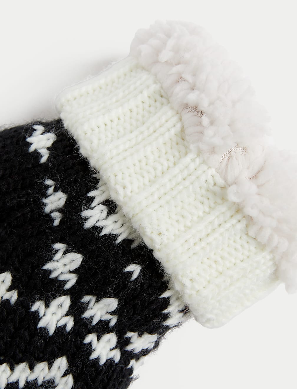 Cosy Fairisle Borg Thermal Slipper Socks