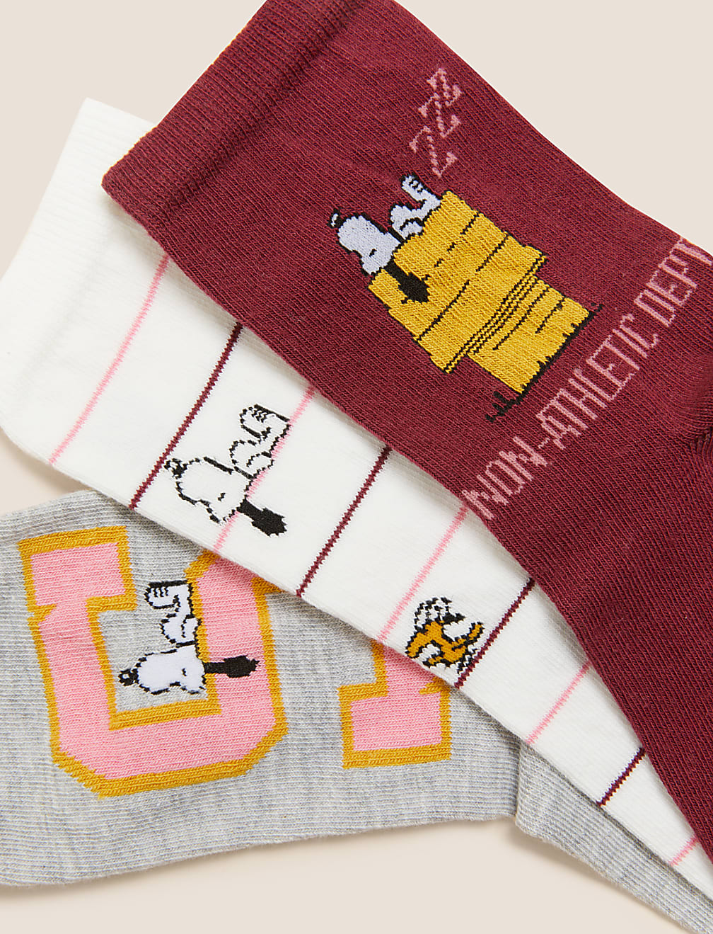 5pk Snoopy&trade; Cotton Rich Ankle High Socks
