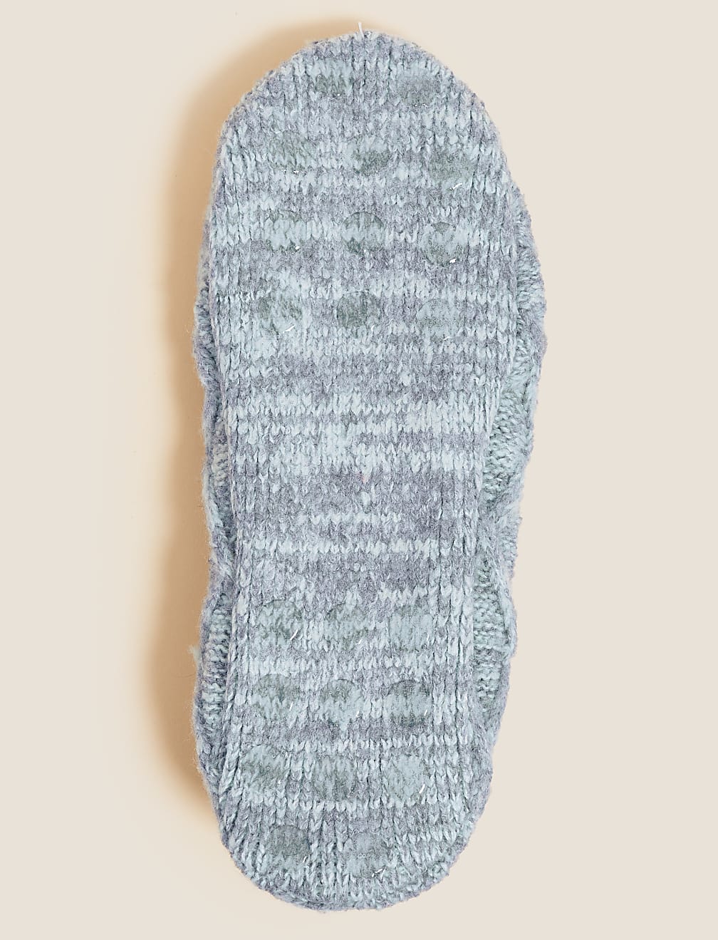 Cable Knit Faux Fur Slipper Socks