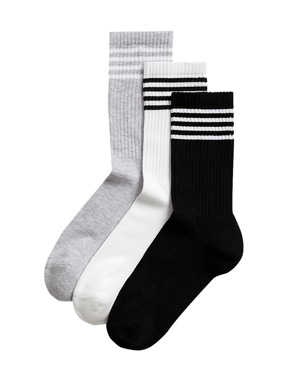 3pk Cotton Blend Ankle High Socks