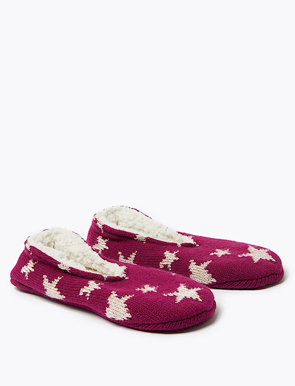 Fleece Lined Star Print Slipper Socks