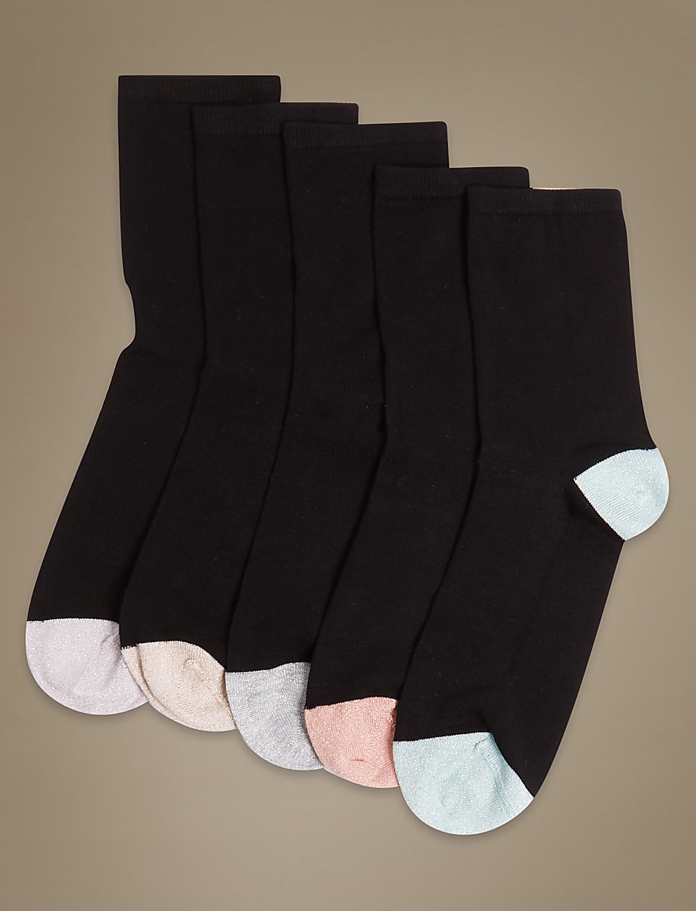 5 Pair Pack Ankle High Socks