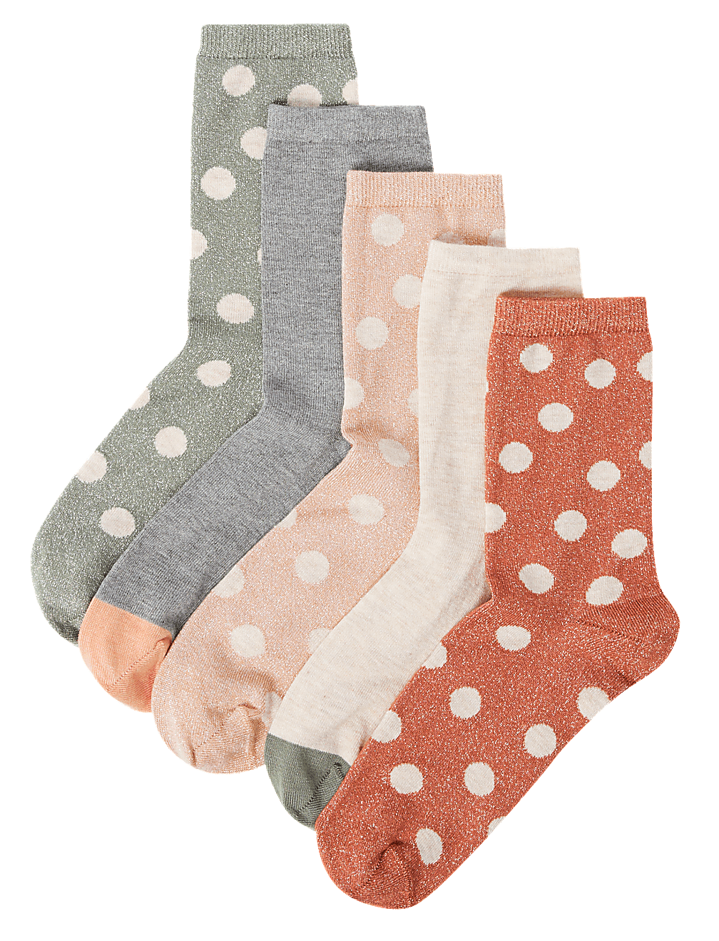 5pk Sumptuously Soft™ Lurex Ankle Socks