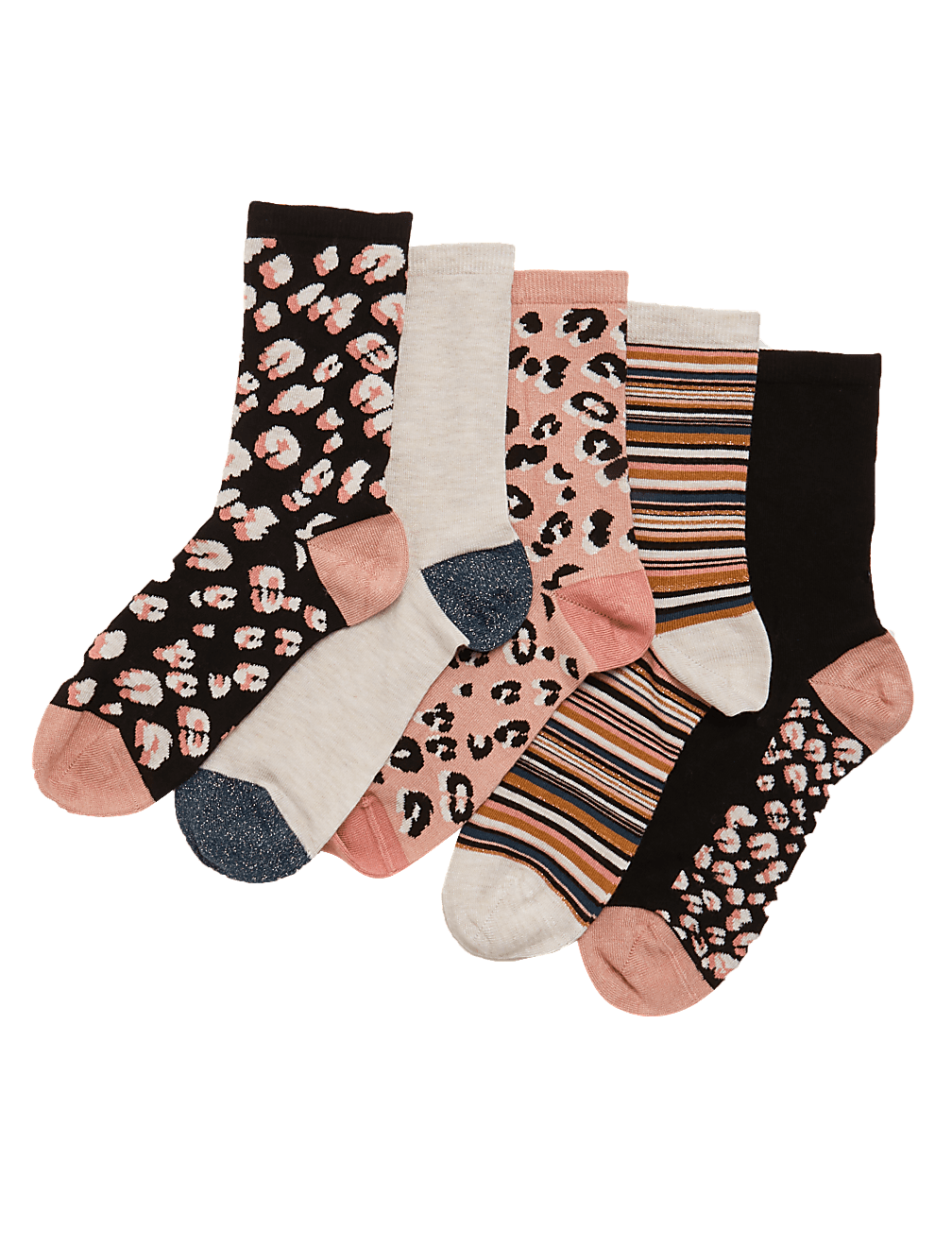 5pk Seamless Ankle High Socks