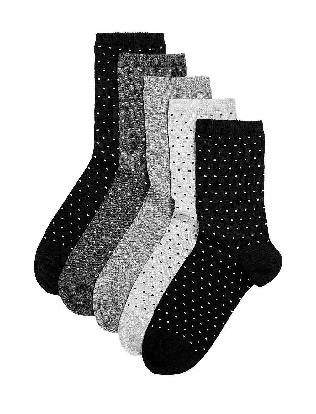 5pk Seamless Toes Ankle High Socks
