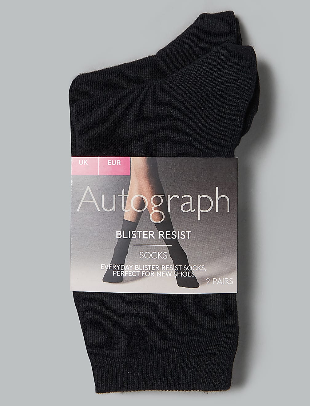 2pk Blister Resist Ankle High Socks