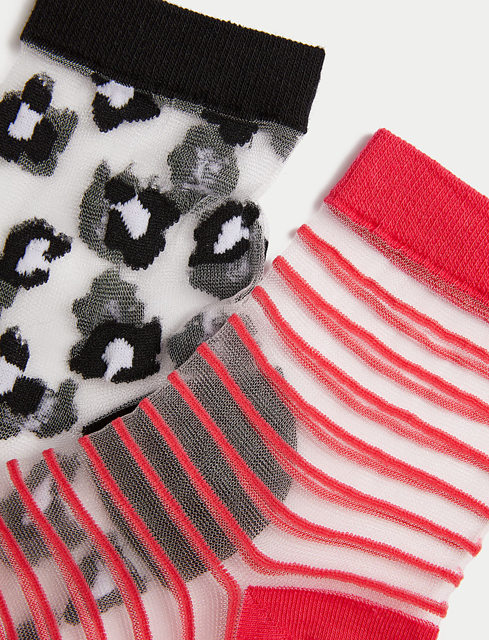 2pk Cotton Blend Sheer Anklets