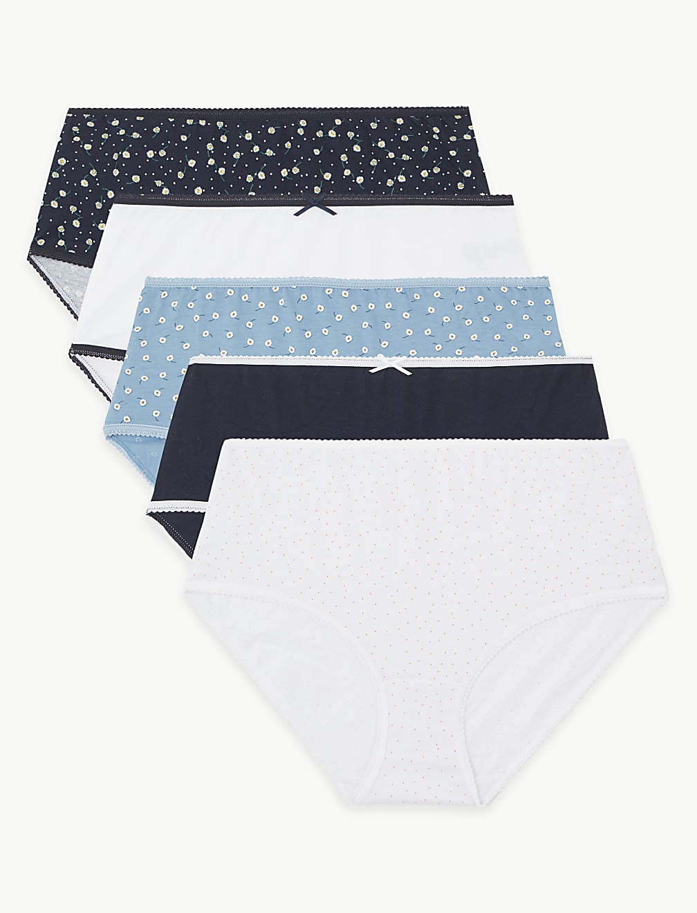 5 Pack Pure Cotton Midi Knickers