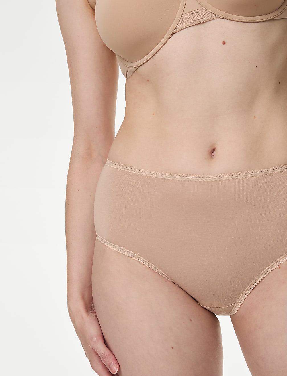 5 Pack Cotton Mix Plain Skinny Fit Knicker