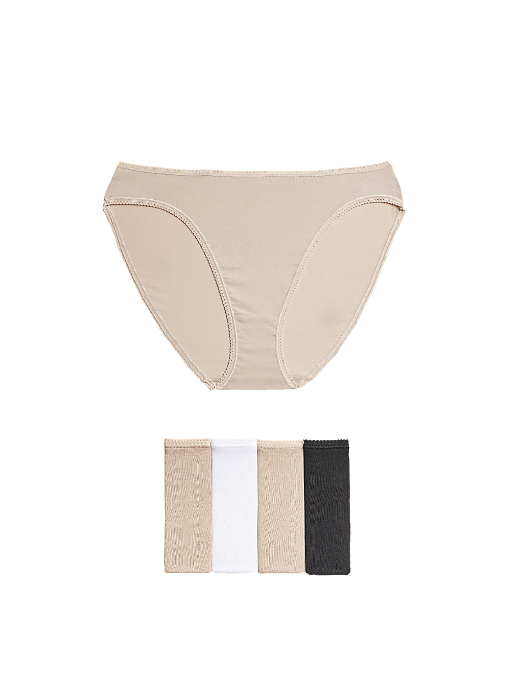 5 Pack Cotton Mix Plain Skinny Fit Knicker