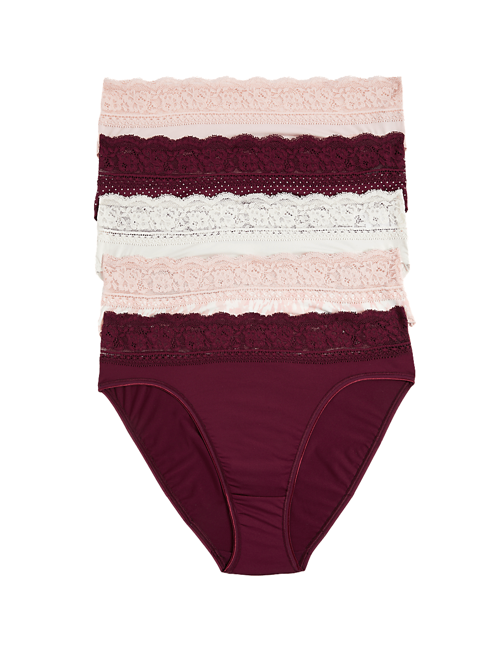 Pack of 5 Cotton Mix Lace Knickers