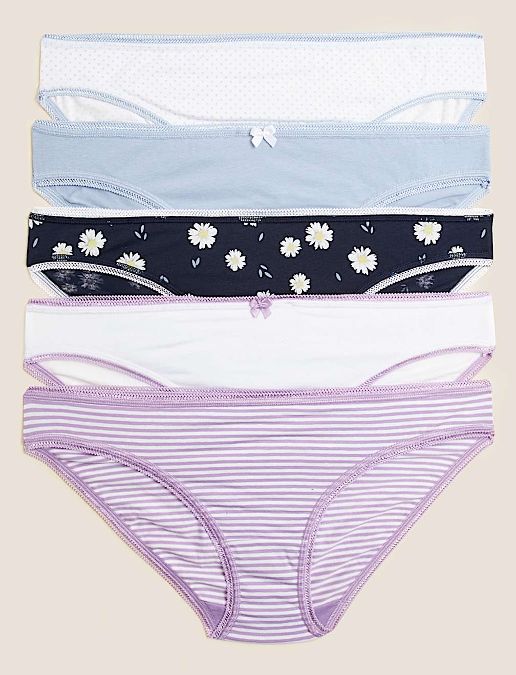 Pack 5 Cotton Mix Knickers