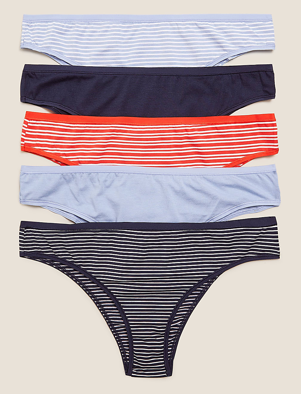 5pk Cotton Modal Brazilian Knickers