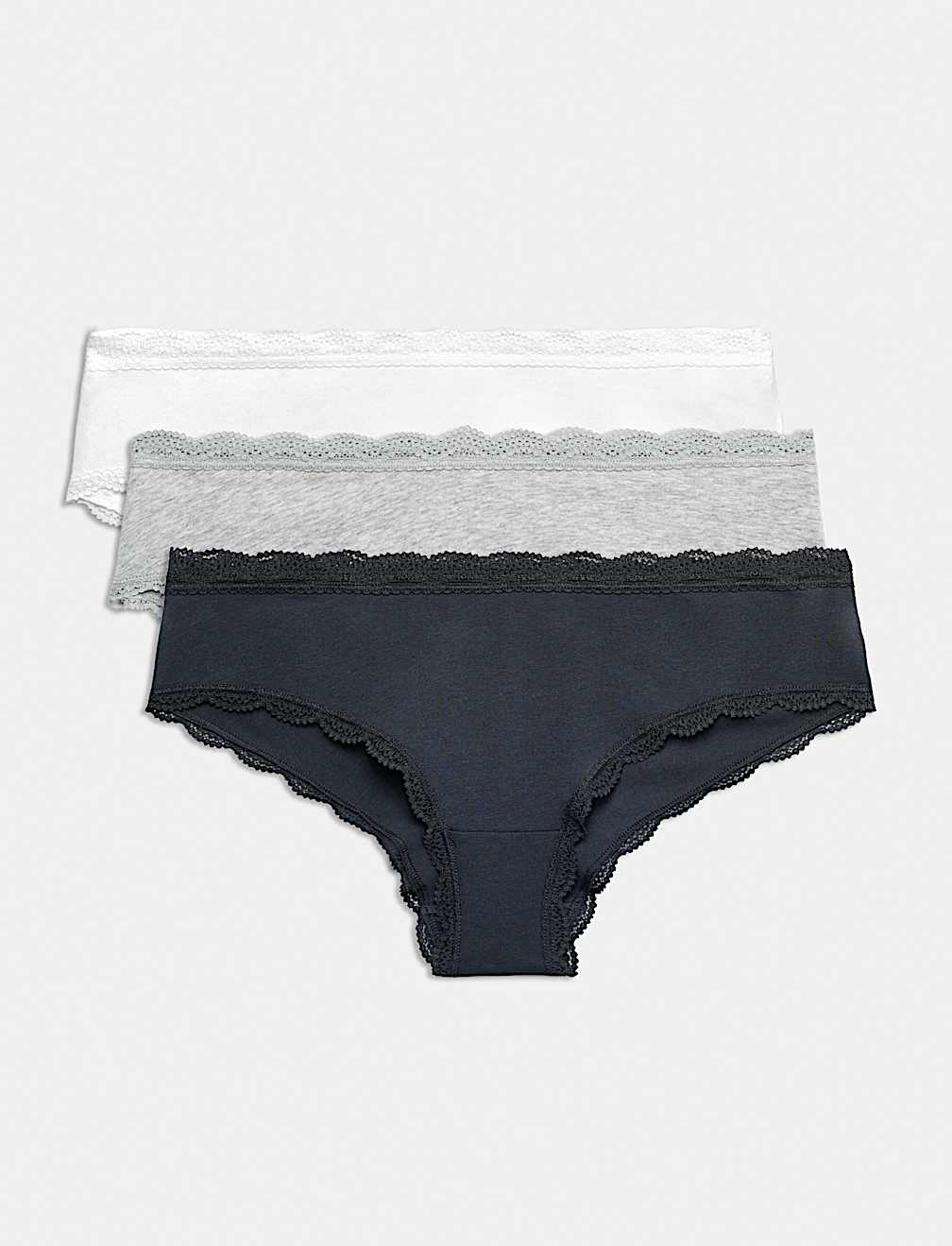 3pk Cotton Rich Hipster Knickers