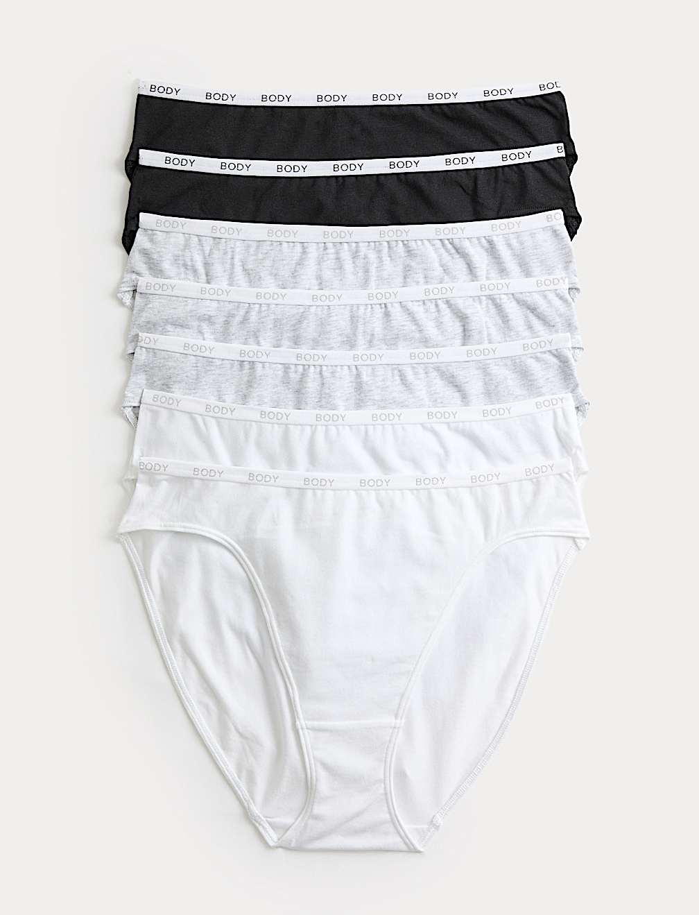 7 Pack Cotton Rich High Leg Knickers