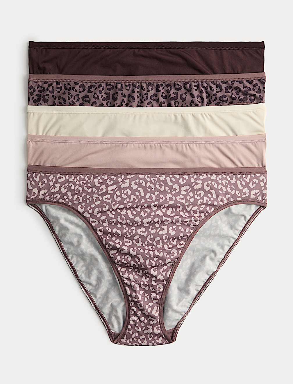 5pk Microfibre High Leg Knickers