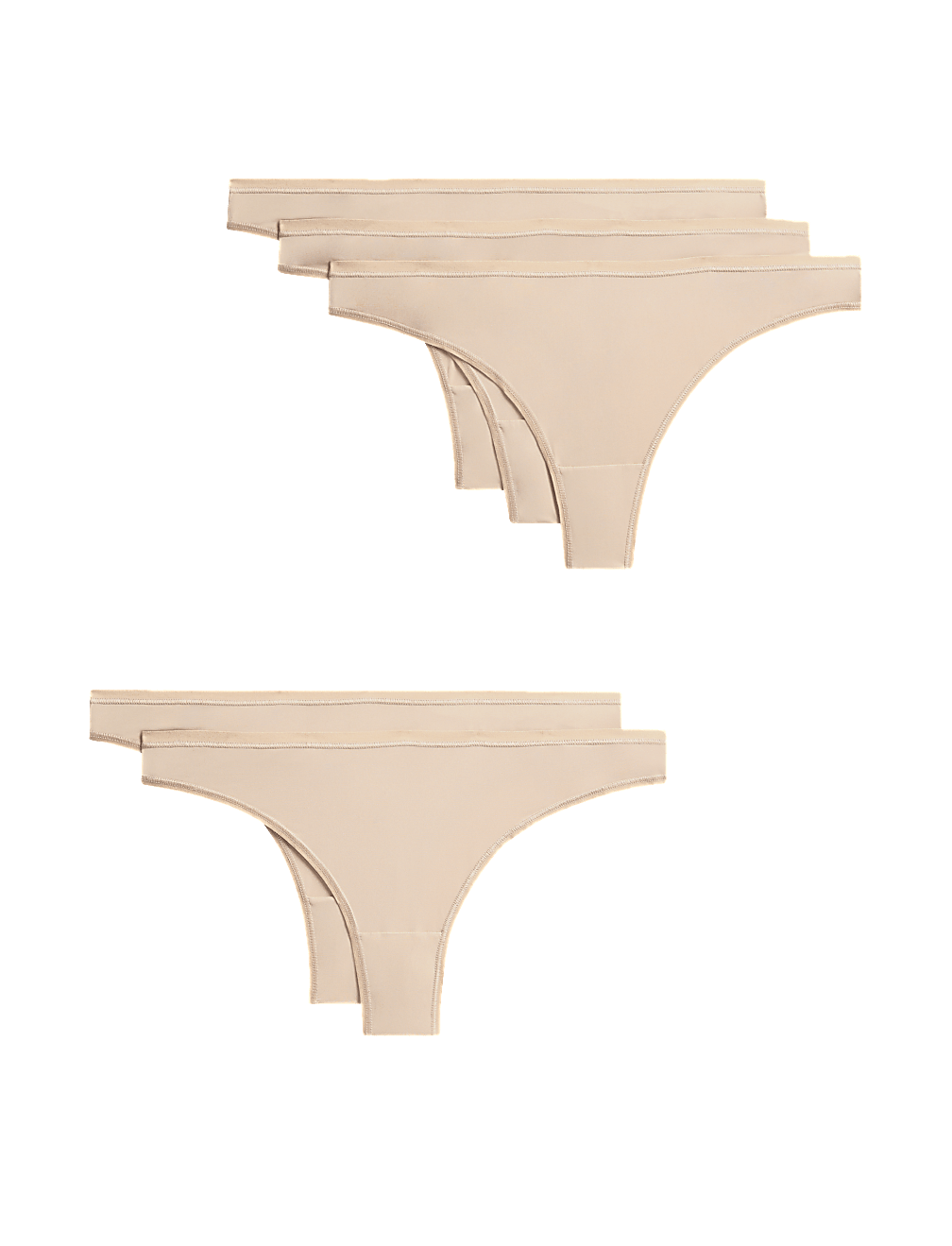 5pk Microfibre Low Rise Thongs