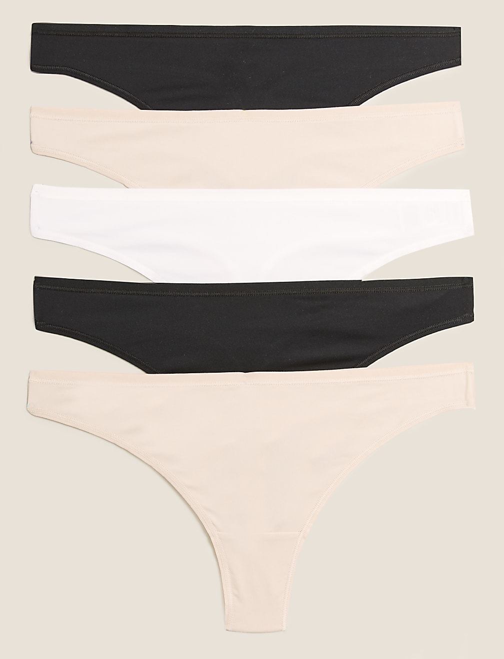 5pk Microfibre Low Rise Thongs