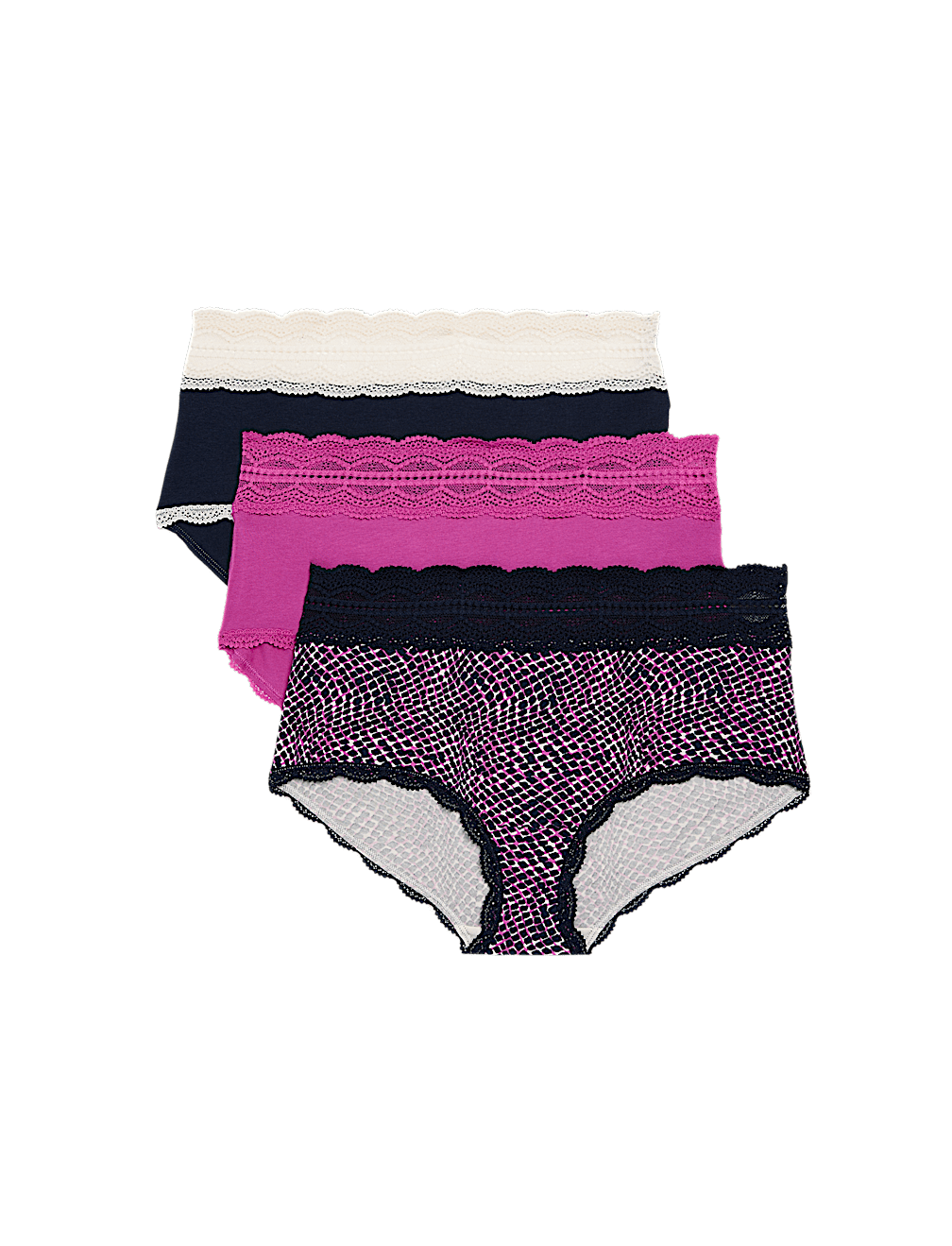 3pk Cotton Rich High Rise Shorts