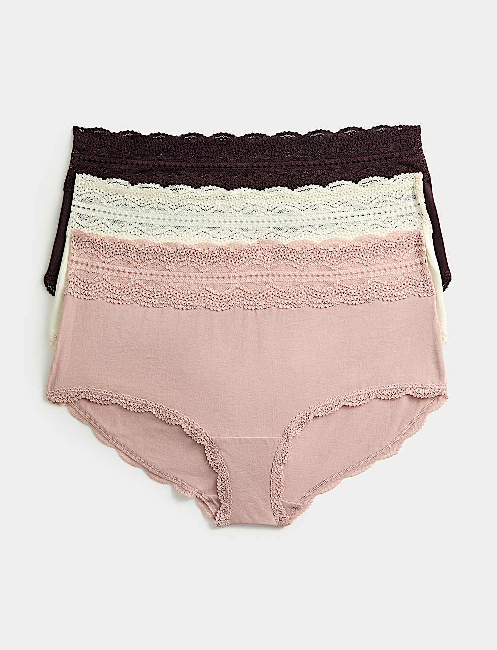 3pk Cotton Rich High Rise Shorts