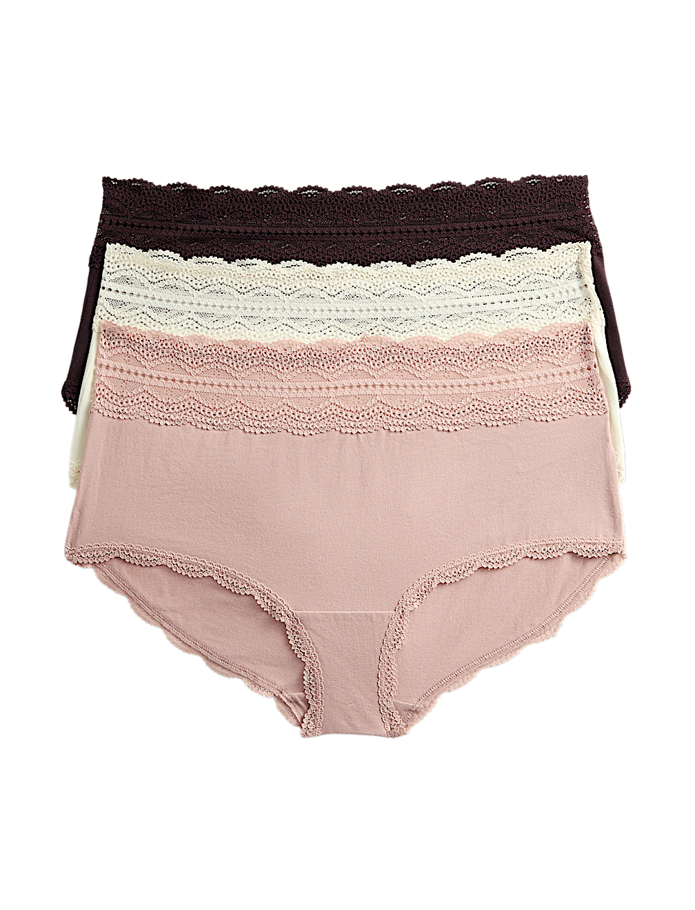 3pk Cotton Rich High Rise Shorts