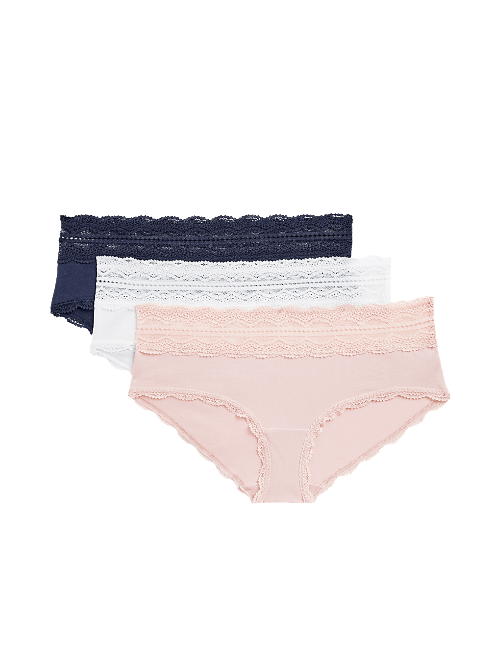 3pk Cotton Rich Low Rise Shorts
