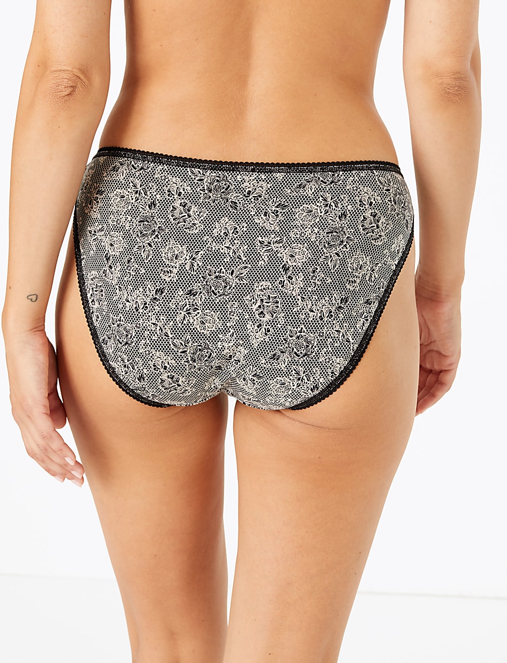 5 Pack Ornate Lace Trim High Leg Knickers