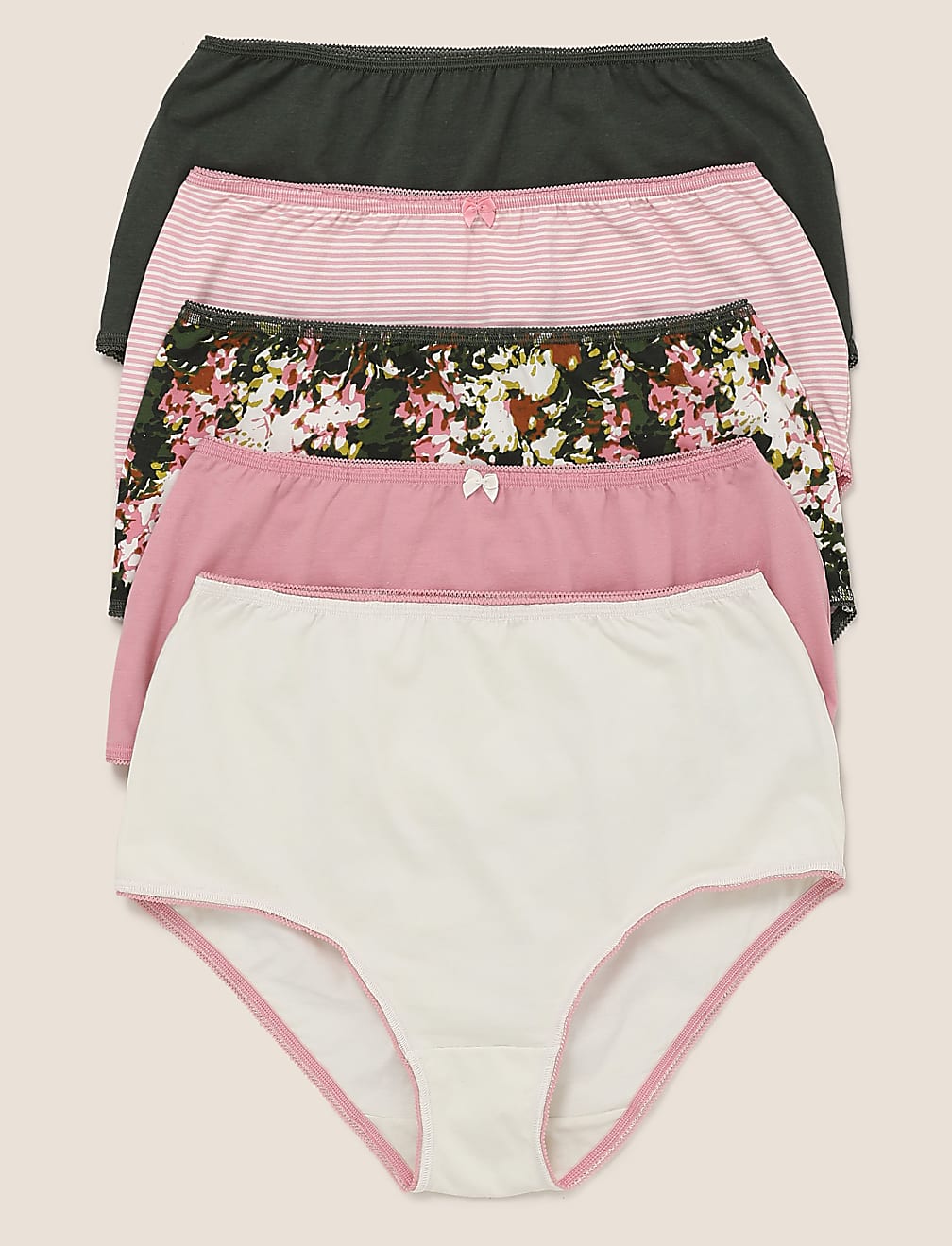 5pk Cotton Lycra® Camo Floral Full Briefs
