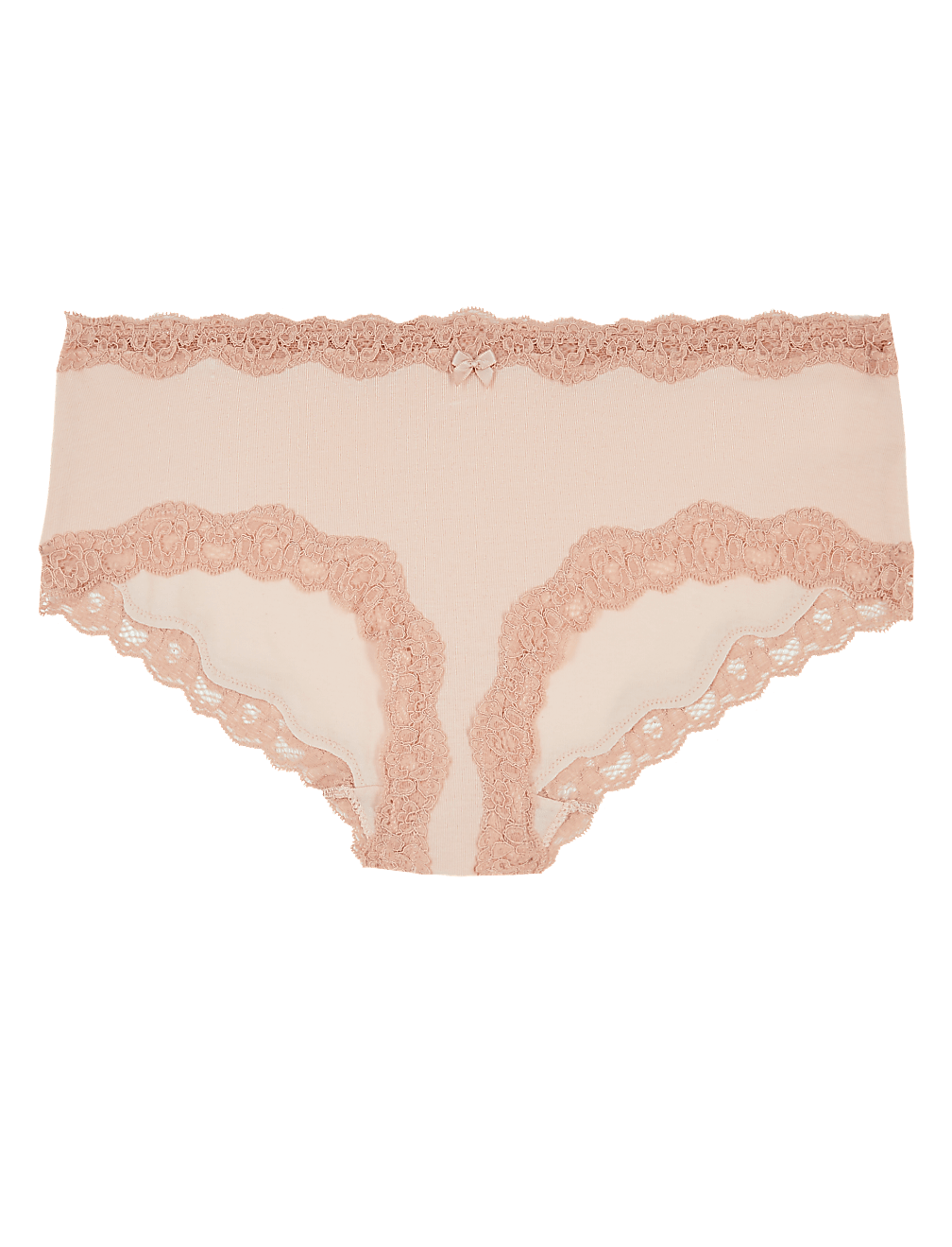 Cotton Lace Trim Low Rise Shorts